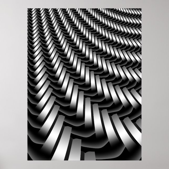 Metallic Fractal Pattern Poster (Front)