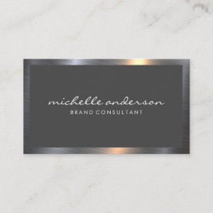 Metallic Frame   Dark Grey Business Card