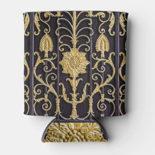 Metallic gate, intricate pattern design. can cooler