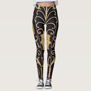 Metallic gate, intricate pattern design. leggings