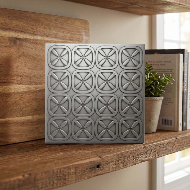 Metallic Geometric Tarnished Silver #5 ID1227 Tile (Creator Uploaded)