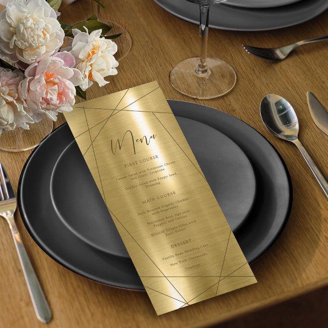 Metallic Geometric Wedding Menu Gold ID648 (Creator Uploaded)