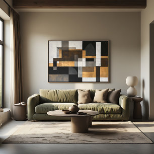 Metallic Geometry Golden Balance Canvas Print