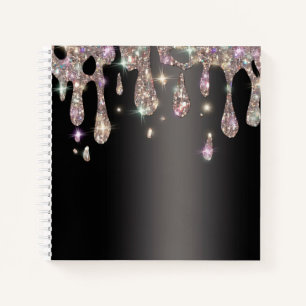 Metallic Glitter Drip Sparkle Bling Sketch Notebook