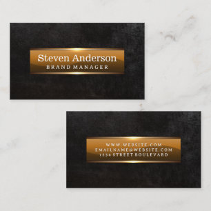 Metallic Glossy Banner Black Texture Business Card