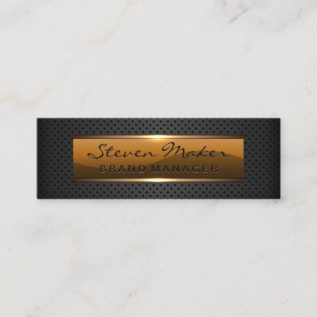 Metallic Glossy Banner | Perforated Mesh Mini Business Card (Front)