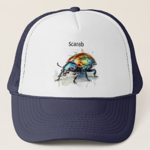 metallic glow scarab beetle, customisable trucker hat