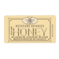 Metallic Gold 3D Framed Honey Label with Bee