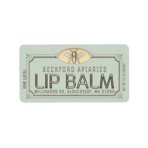 Metallic Gold 3D Framed Lip Balm Label with Bee 