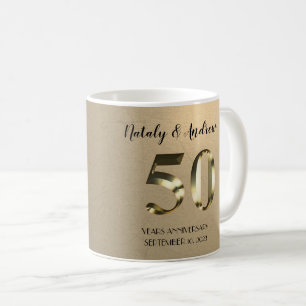 Metallic Gold 50th Wedding Anniversary Coffee Mug