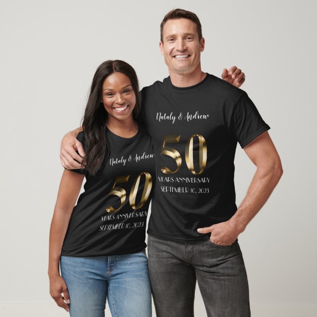 Metallic Gold 50th Wedding Anniversary T-Shirt (Unisex)