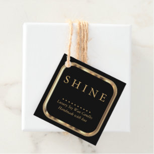 Metallic Gold and Black Favour Tags