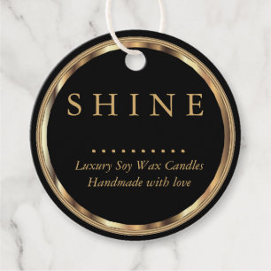 Metallic Gold and Black Favour Tags