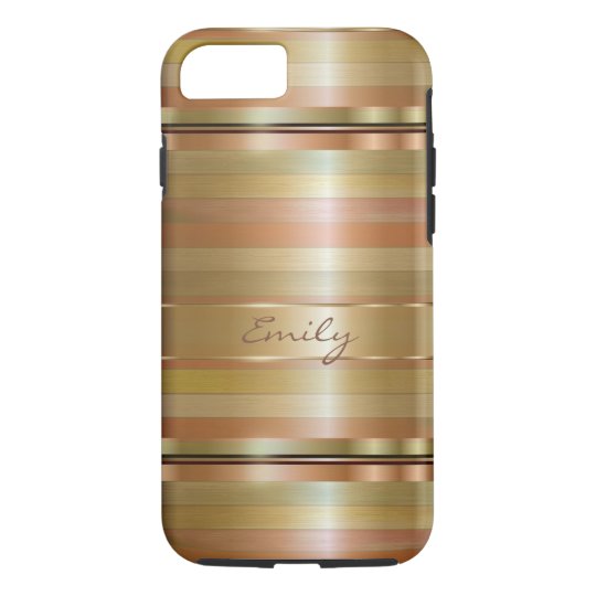 Metallic Gold And Copper Stripes 2 iPhone 8/7 Case