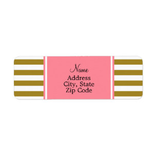 Metallic Gold and  Pink Striped Pattern