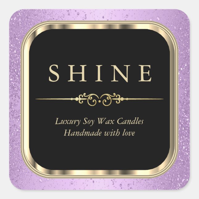 Metallic Gold and Purple Labels Square (Front)