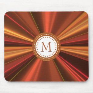 Metallic Gold And Red Fractal Mouse Mat