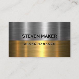 Metallic Gold and Steel Business Card