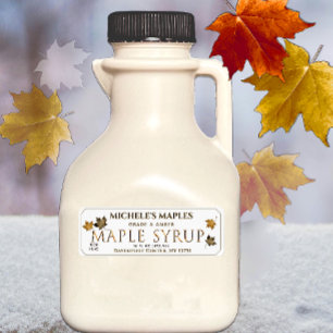 Metallic Gold and White Maple Return Address Label