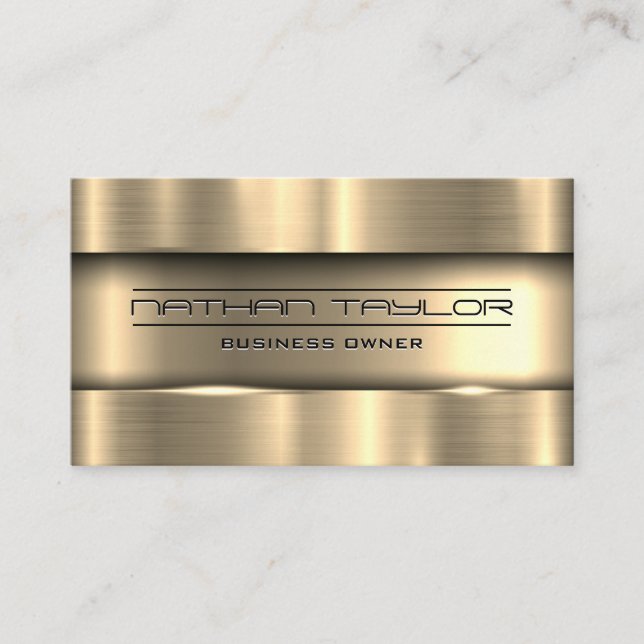 Metallic Gold Background Business Card (Front)