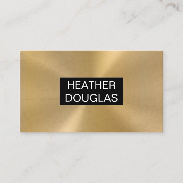 Metallic Gold Background Business Card (Front)