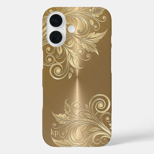 Metallic Gold background floral accent Case-Mate iPhone Case (Back)