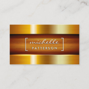 Metallic Gold Background Glossy Metal Business Card