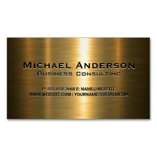 Metallic Gold Background Magnetic Business Card