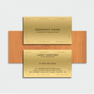 Metallic Gold Background Shiny Border Business Card