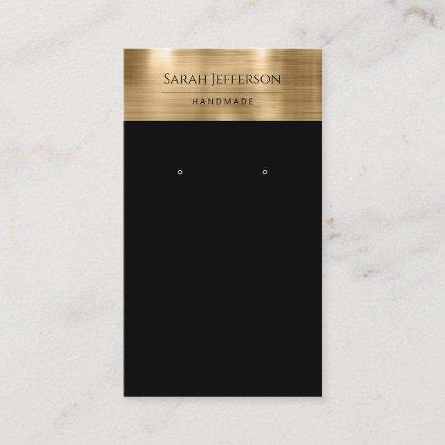 Metallic Gold Black Professional Earring Card (Front)