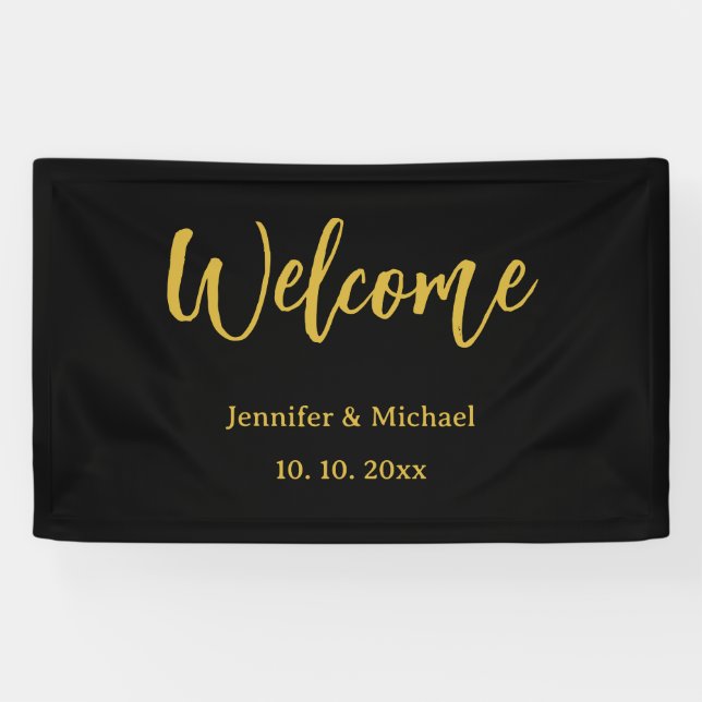 Metallic Gold & Black Professional Modern Elegant Banner (Horizontal)
