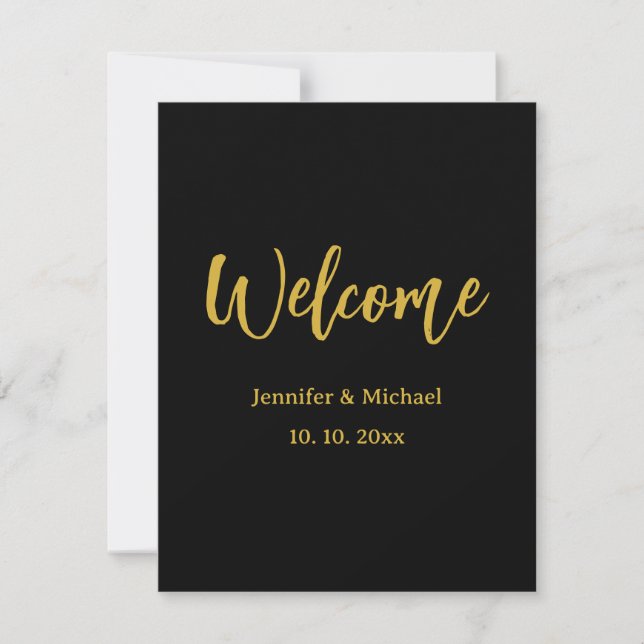 Metallic Gold & Black Professional Modern Elegant Card (Front)