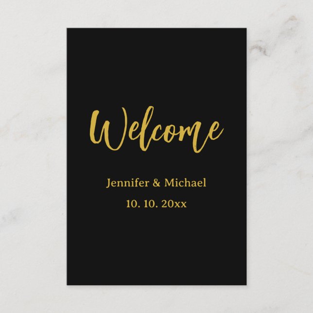 Metallic Gold & Black Professional Modern Elegant Enclosure Card (Front)
