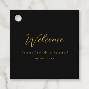 Metallic Gold & Black Professional Modern Elegant Favour Tags