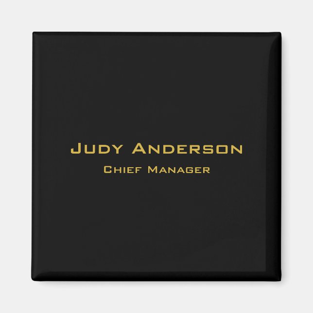 Metallic Gold & Black Professional Modern Elegant Magnet (Front)