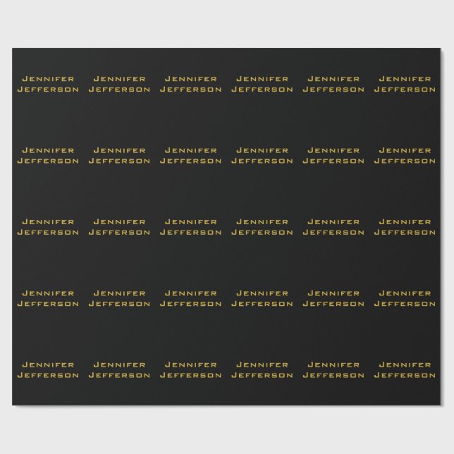 Metallic Gold & Black Professional Modern Elegant Wrapping Paper (Flat)