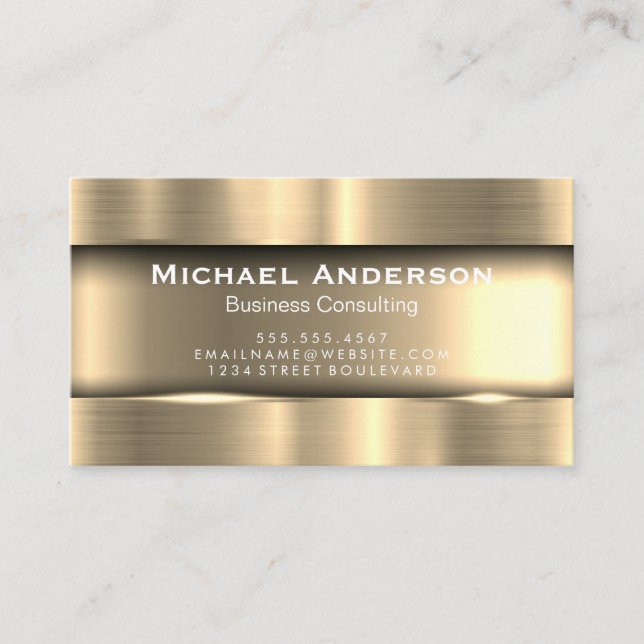 Metallic Gold Business Card (Front)