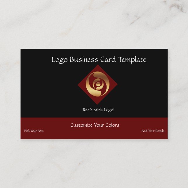 Metallic Gold Circles Logo - Crop Circle Business Card (Front)