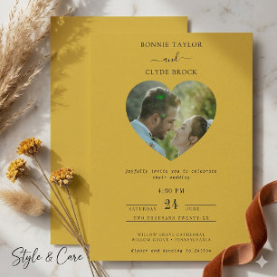 Metallic Gold Classic Elegant Wedding Invitation