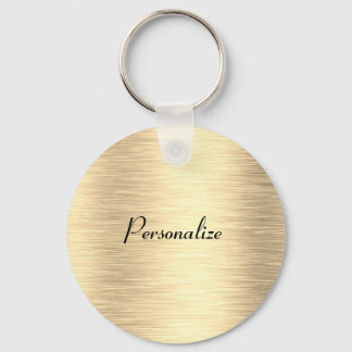 Metallic Gold Classic Round  keychain