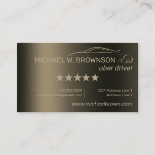 Metallic Gold Driver Chauffeur Automobile Car Business Card