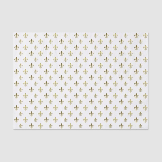 Metallic Gold Fleur de Lis French Tissue Paper (Front)