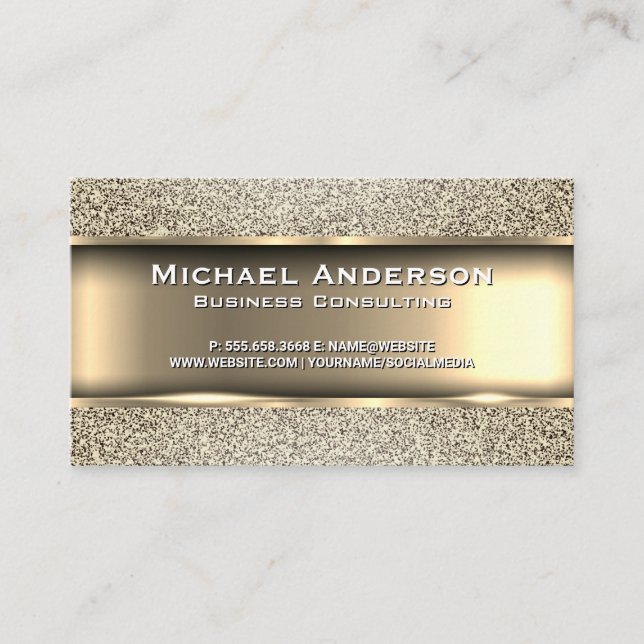 Metallic Gold | Glitter Business Card (Front)
