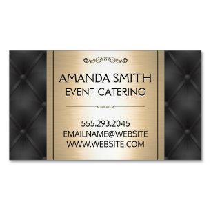 Metallic Gold   Leather Upholstery Background Magnetic Business Card