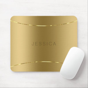 Metallic Gold Look Background Monogramed Mouse Mat