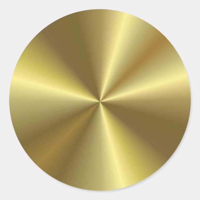 Metallic Gold Look Modern Blank Template Elegant Classic Round Sticker (Front)