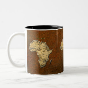 Metallic Gold Map of AFRICA Mug