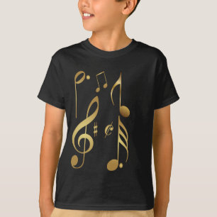 Metallic Gold Music Notes T-Shirt