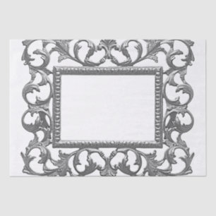 Metallic Gold Ornate Acanthus Leaf Vintage Frame Tissue Paper