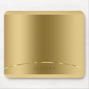 Metallic Gold Print Background Monogramed Mouse Mat